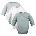 Cardigan bodysuit 3-pack with leaves pattern