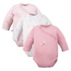 Baby-Wickelbody rosa 3er-Pack mit Blumenmuster