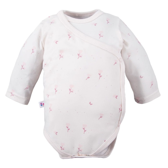 Baby-Wickelbody rosa 3er-Pack mit Blumenmuster