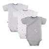 Graue Wickelbody mit Sternchenmotiv im 3er-Pack