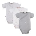 Cardigan bodysuit 3-pack with star pattern