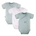 Wickelbody für Babys, 3er-Pack, grün mit Blättern