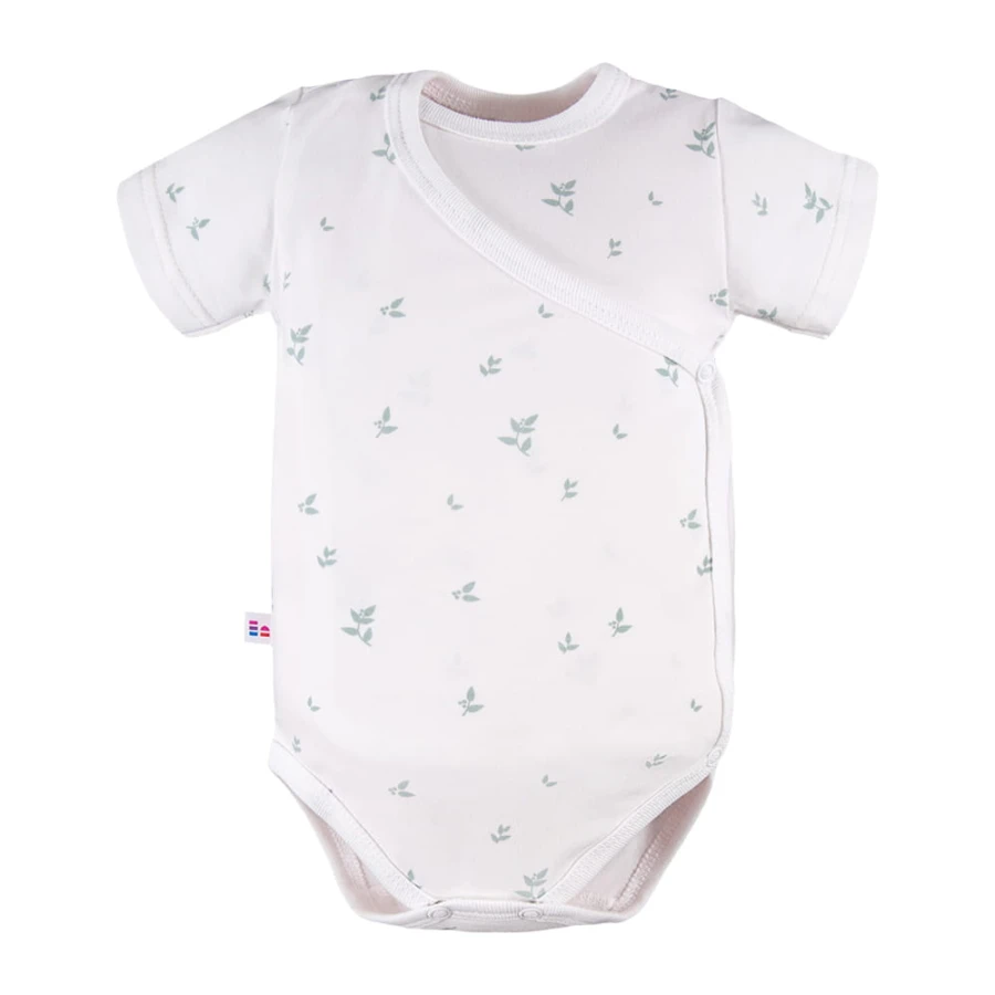 Wickelbody für Babys, 3er-Pack, grün mit Blättern