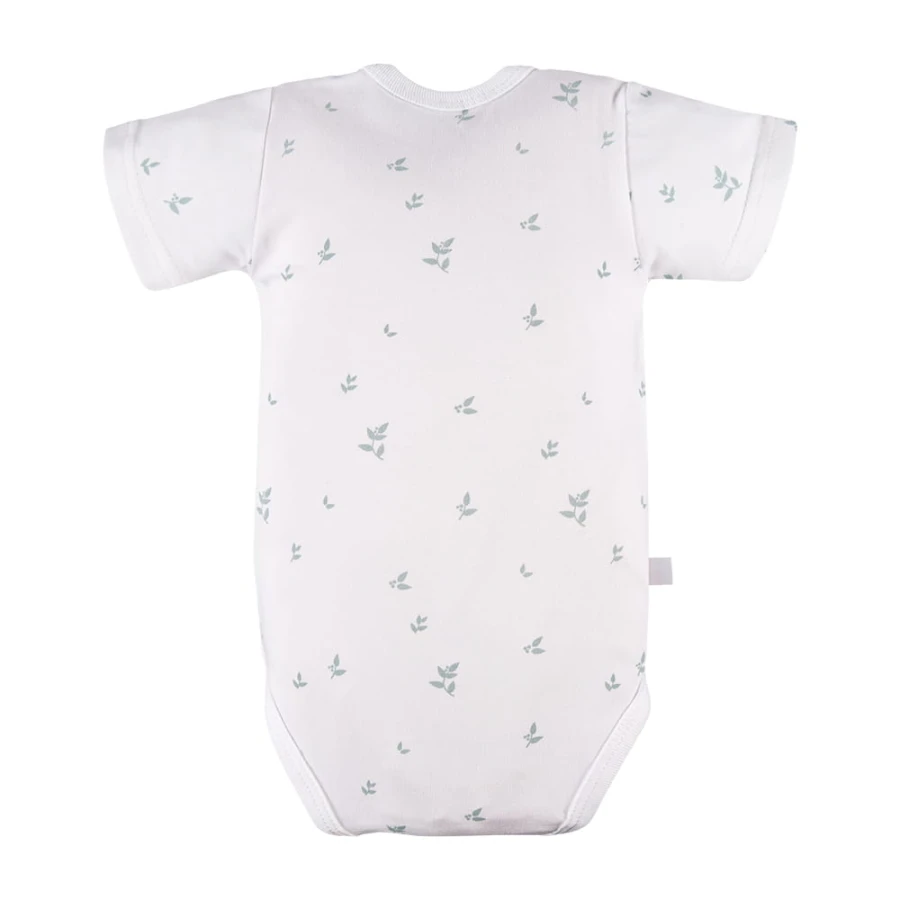 Wickelbody für Babys, 3er-Pack, grün mit Blättern