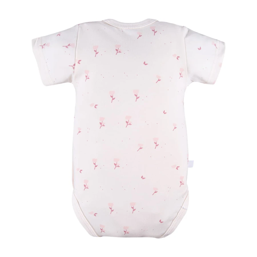 Baby-Wickelbody rosa 3er-Pack mit Blumenmuster