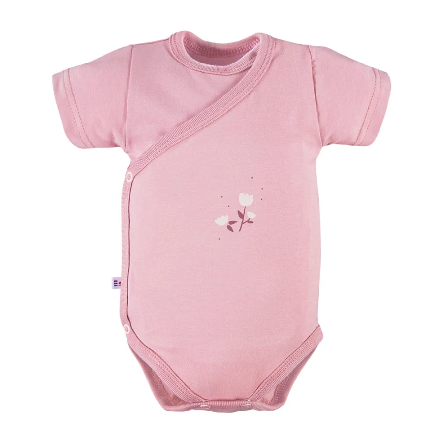 Baby-Wickelbody rosa 3er-Pack mit Blumenmuster