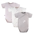 Cardigan bodysuit 3-pack with teddy bears pattern