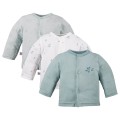 3er-Pack Baby-Jäckchen mit Blattmotiv in Grün