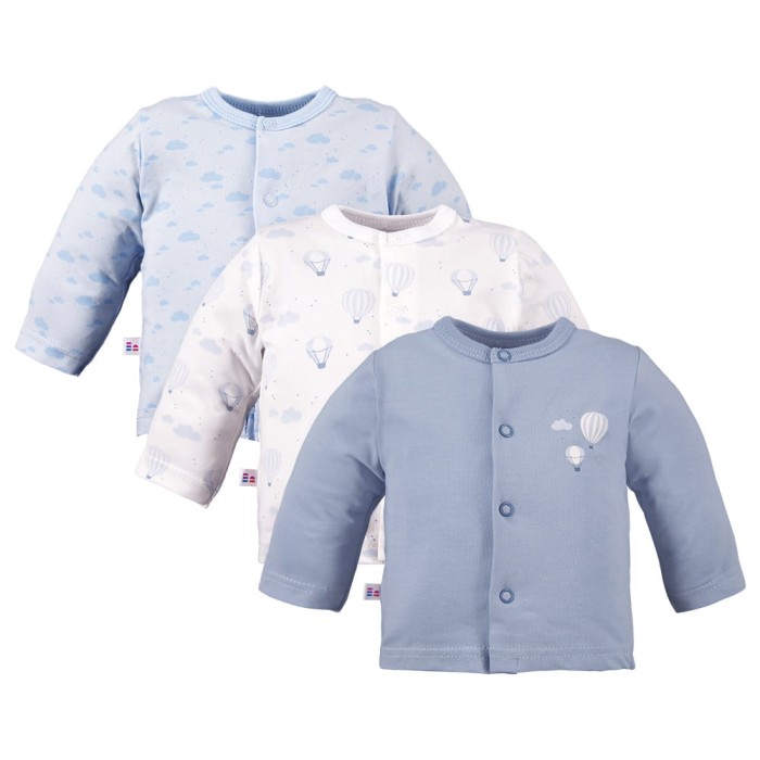 3er-Pack Baby-Jäckchen mit Ballonmotiv, blau