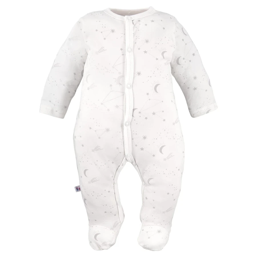 Graue/ecrufarbene Baby-Strampler im 3er-Pack mit Sternchenmotiv
