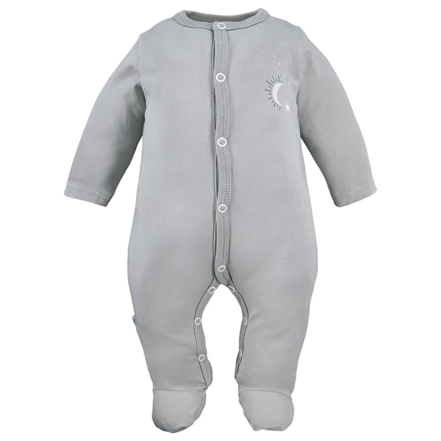 Graue/ecrufarbene Baby-Strampler im 3er-Pack mit Sternchenmotiv