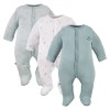 Grüne Baby-Strampler im 3er-Pack mit Blattmotiv