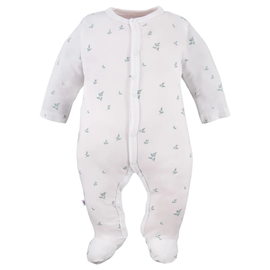Grüne Baby-Strampler im 3er-Pack mit Blattmotiv