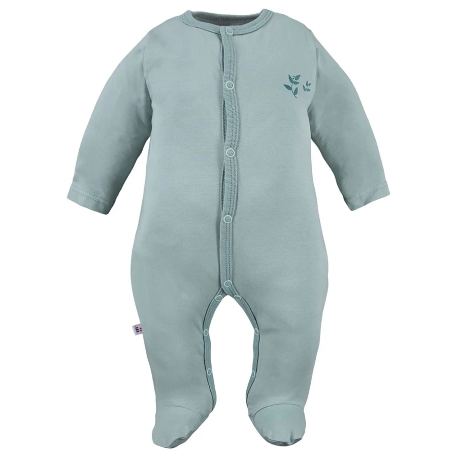 Grüne Baby-Strampler im 3er-Pack mit Blattmotiv