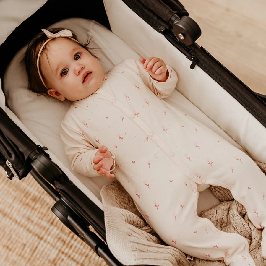 Rosa Baby-Strampler 3er-Pack mit Blumenmotiv