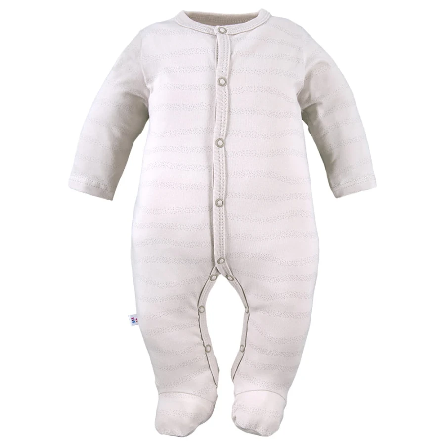 Beigefarbene Baby-Strampler im 3er-Pack mit Bärenmotiv