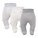 Joggers with feet gray 3-pack with stars pattern