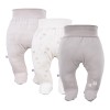 Beigefarbene Baby-Halbstrampler im 3er-Pack mit Bärenmotiv