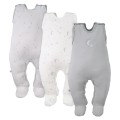 3er-Pack graue Baby-Schlafstrampler mit Sternchenmotiv
