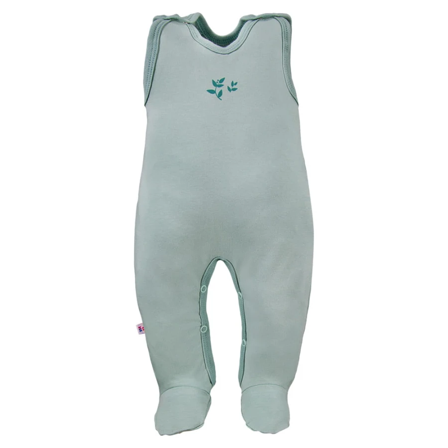 3er-Pack grüne Baby-Schlafstrampler mit Blattmotiv