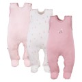 3er-Pack rosa Baby-Schlafstrampler mit Blumenmotiv