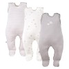 3er-Pack Baby-Schlafstrampler in Beige mit Bärenmotiv