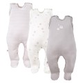 3er-Pack Baby-Schlafstrampler in Beige mit Bärenmotiv