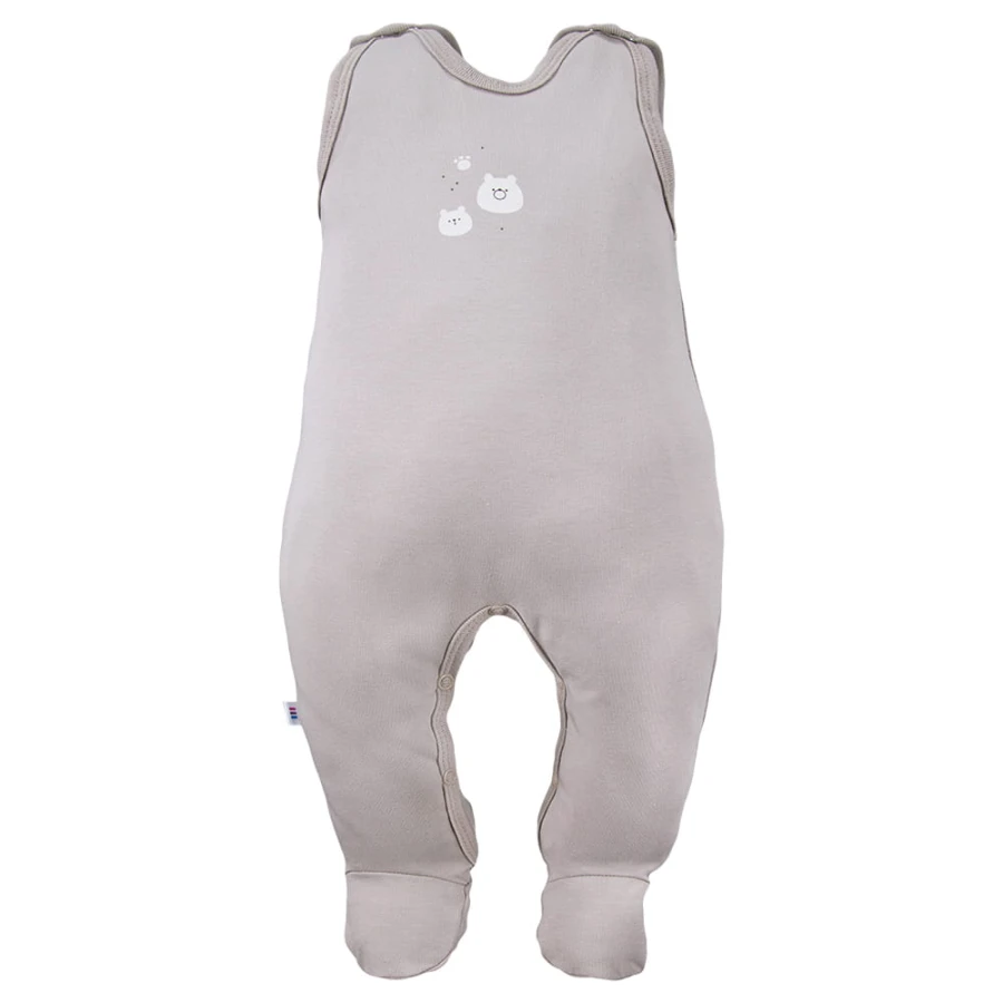 3er-Pack Baby-Schlafstrampler in Beige mit Bärenmotiv