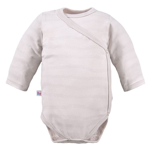 Cardigan bodysuit with delicate print all over beige