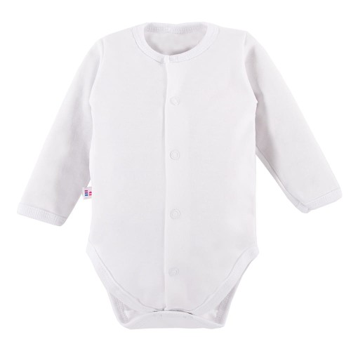 Kinderbody mit langen Ärmeln und Knöpfen, weiß