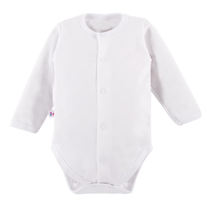 Kinderbody mit langen Ärmeln und Knöpfen, weiß