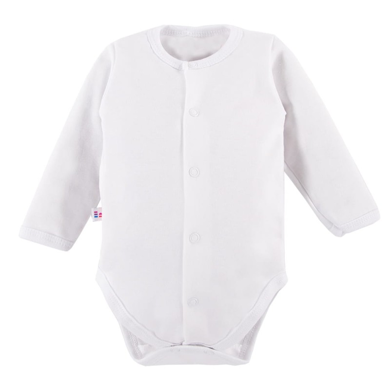Kinderbody mit langen Ärmeln und Knöpfen, weiß