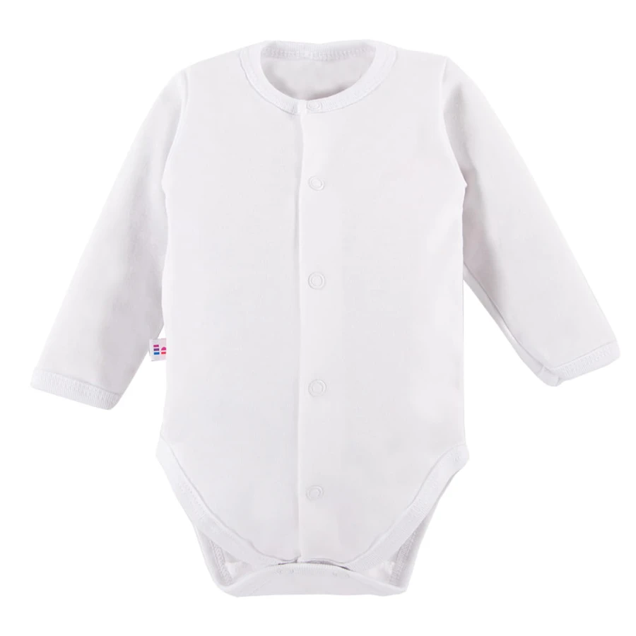 Kinderbody mit langen Ärmeln und Knöpfen, weiß