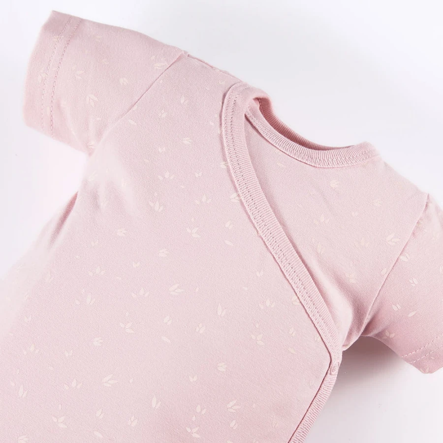 Rosa Wickelbody mit Blumenmuster