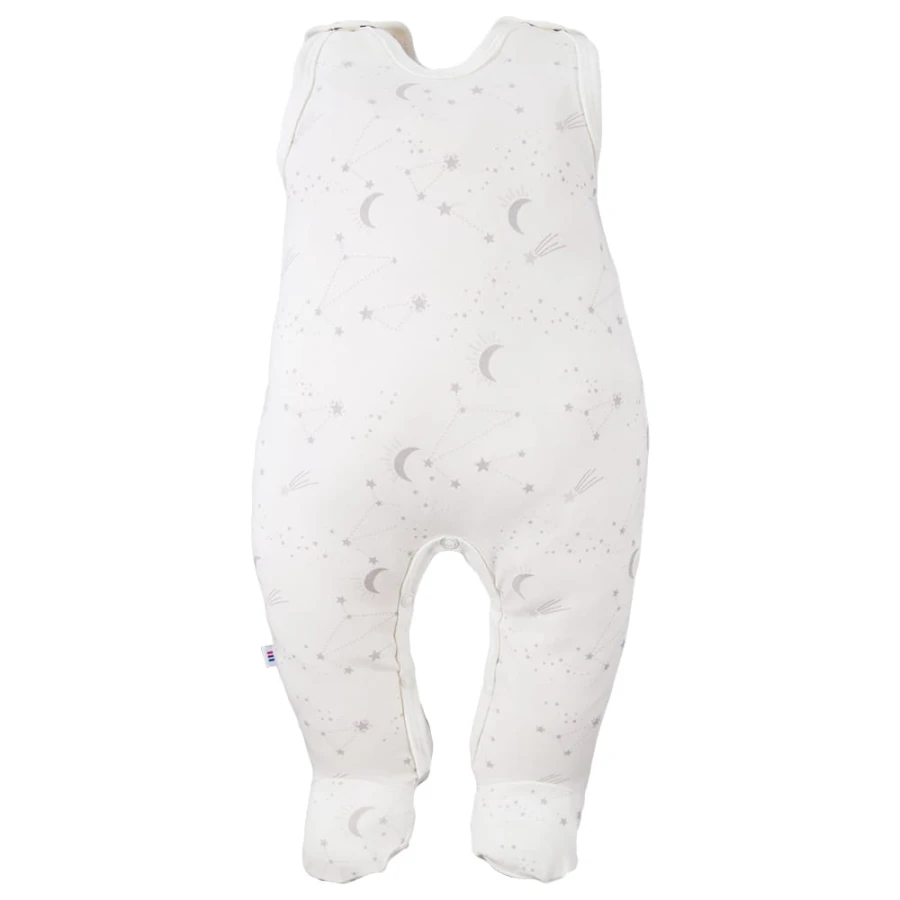 Ecru-Baby-Schlafstrampler mit Sternchen
