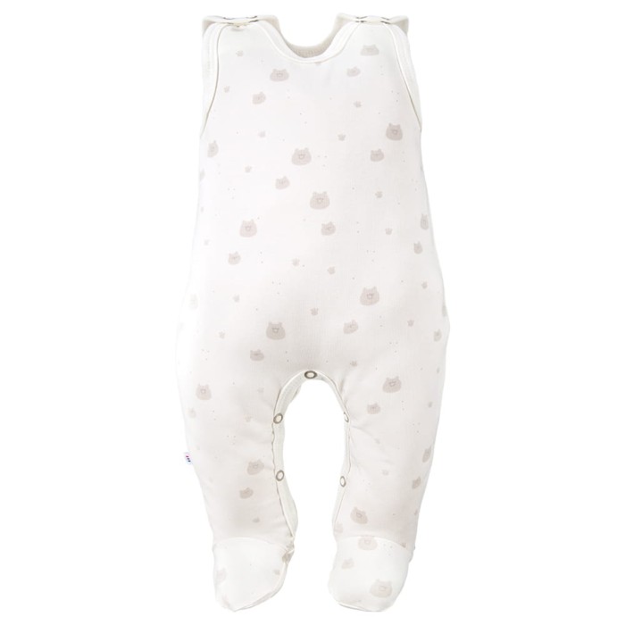 Ecru-Baby-Schlafstrampler mit Bärenmotiv