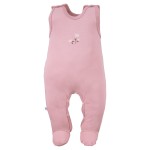 Romper suit pink with flower pattern