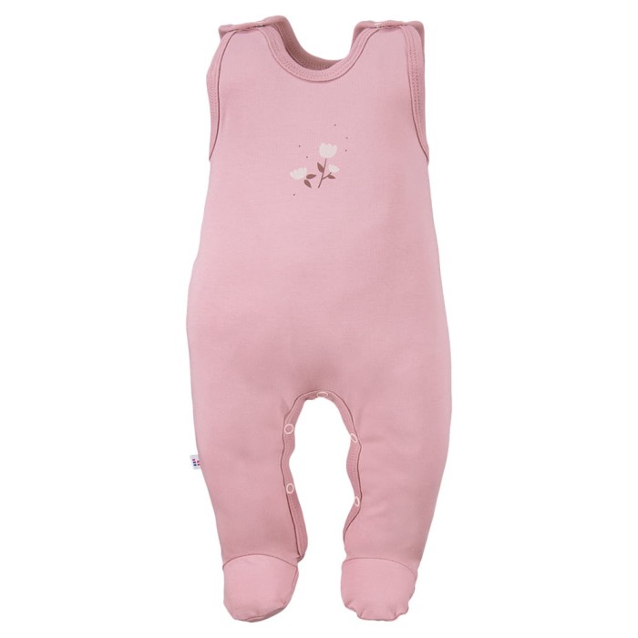 Rosa Baby-Schlafstrampler mit Blumenmotiv