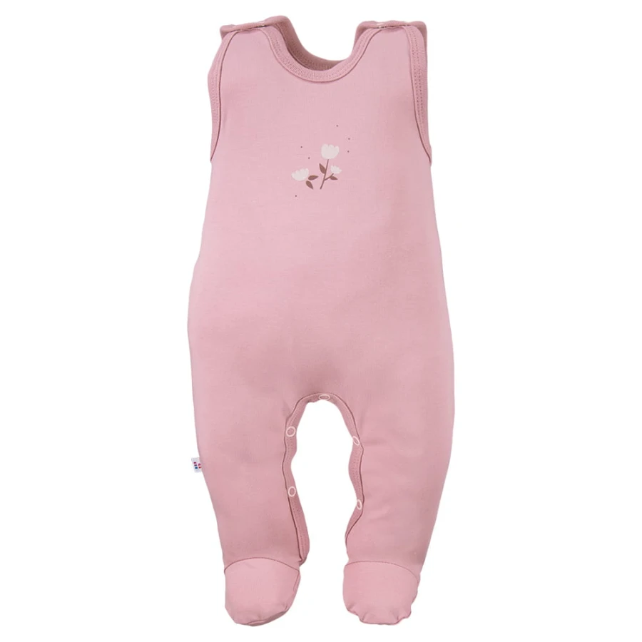 Rosa Baby-Schlafstrampler mit Blumenmotiv