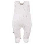 Romper suit cream with flower pattern