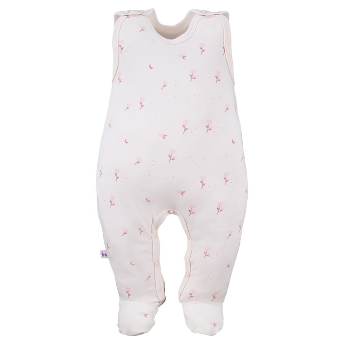 Cremefarbener Schlafstrampler mit Blumenmuster