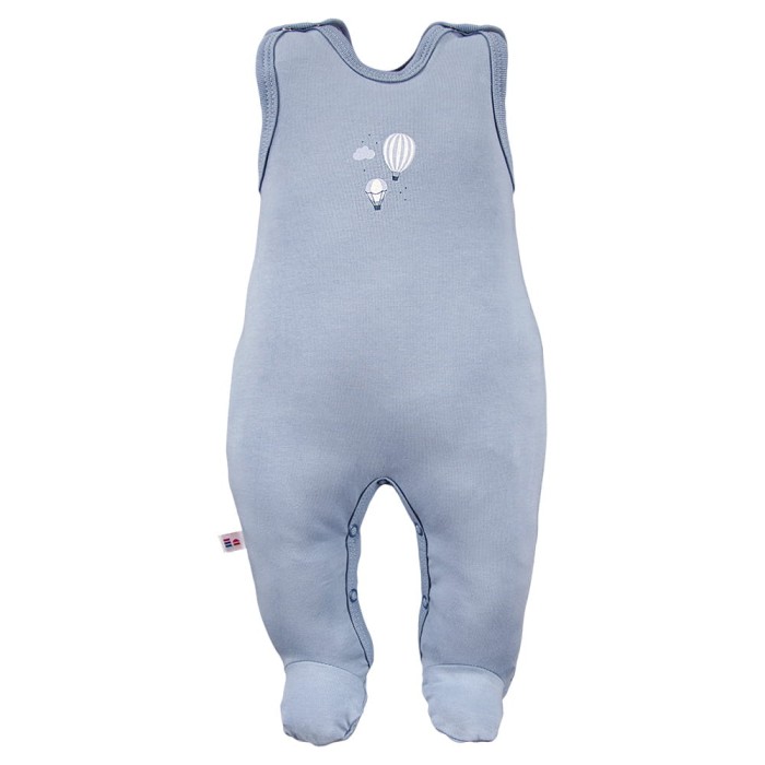 Blauer Baby-Schlafstrampler mit Ballonmotiv