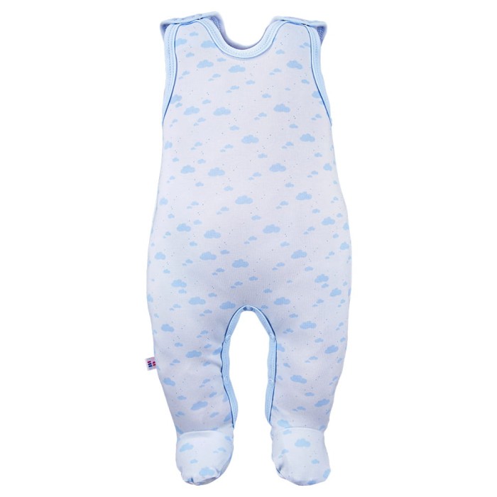 Baby-Schlafstrampler blau mit Wolken