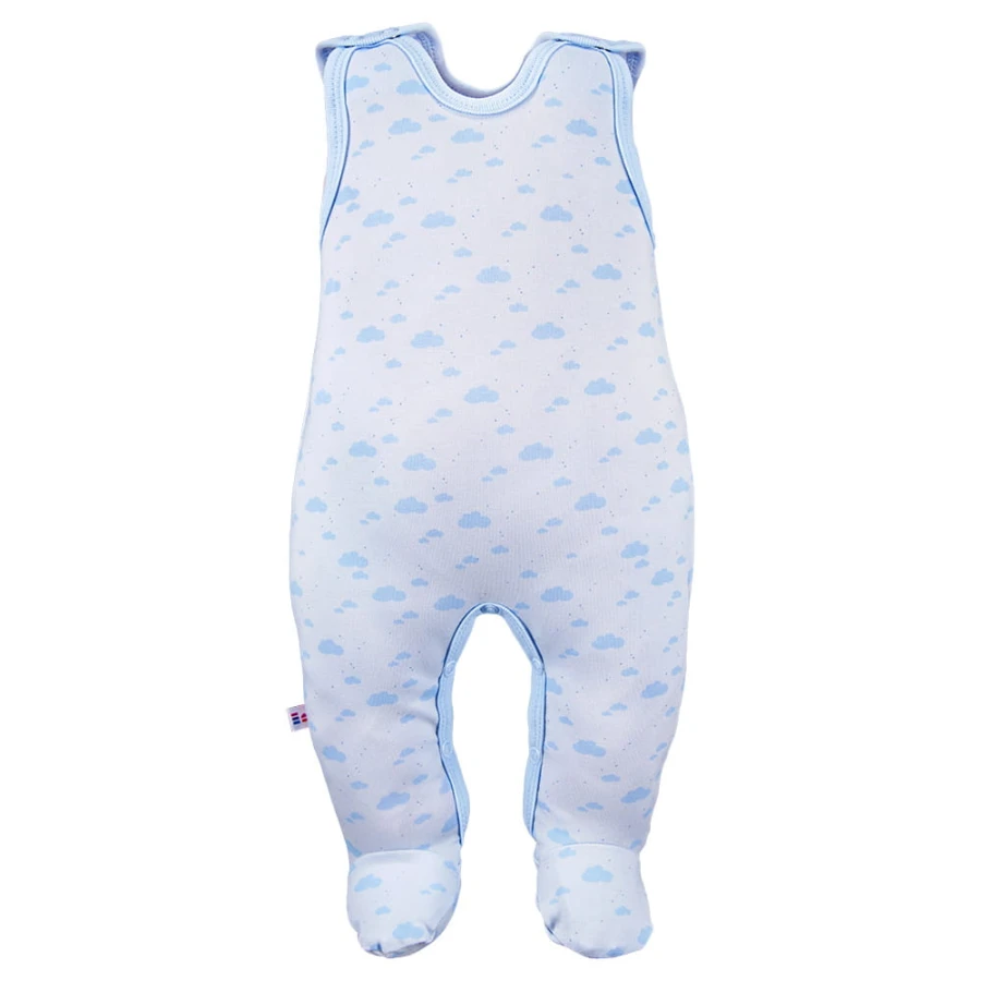 Baby-Schlafstrampler blau mit Wolken