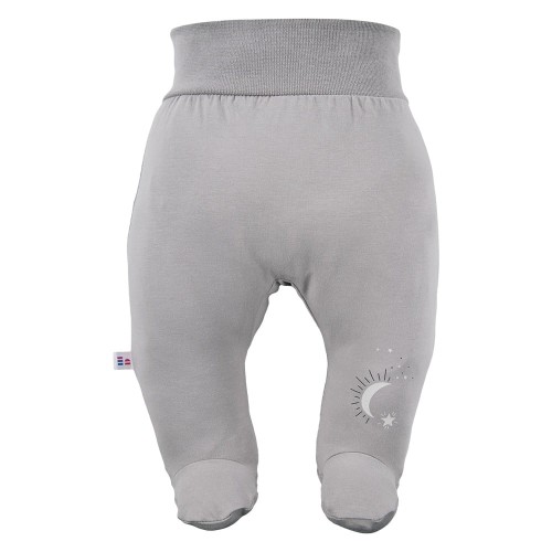 Joggers with feet with a stars pattern gray