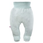 Joggers with feet with a delicate print all over green