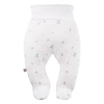 Joggers with feet with delicate green leaves white