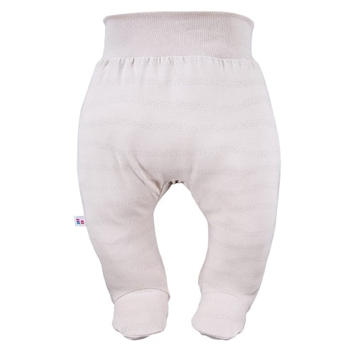 Joggers with feet with a delicate print beige