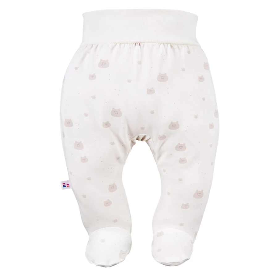 Baby-Halbstrampler in Ecru mit Bärenmotiv