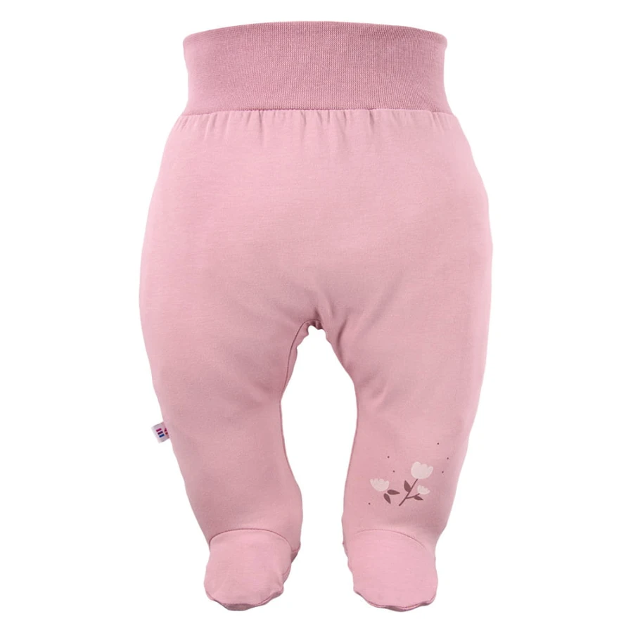 Rosa Baby-Halbstrampler mit Blumenmotiv